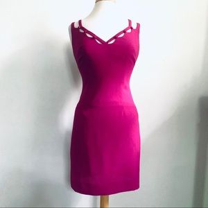 Nicole Miller Magenta Strappy Cocktail Dress Sz 4